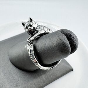 Vintage Cat Kitten Ring Feline Lover Playful Timeless Statement Kidcore Twee